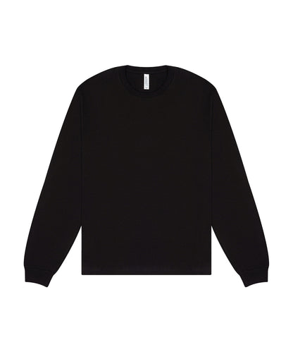 T-shirt manches longues boxy personnalisé – Noir – vue de face