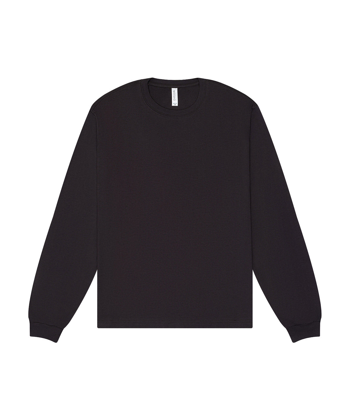 T-shirt manches longues boxy personnalisé – Gris foncé – vue de face