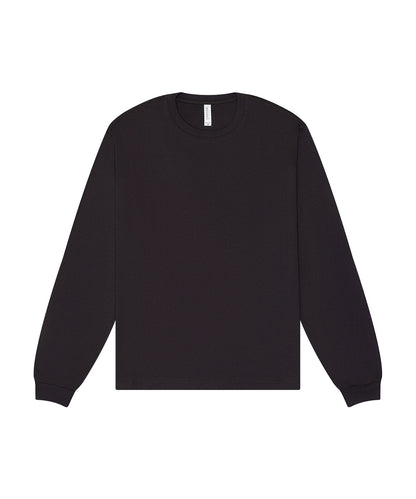 T-shirt manches longues boxy personnalisé – Gris foncé – vue de face