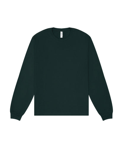 T-shirt manches longues boxy personnalisé – Vert forêt – vue de face