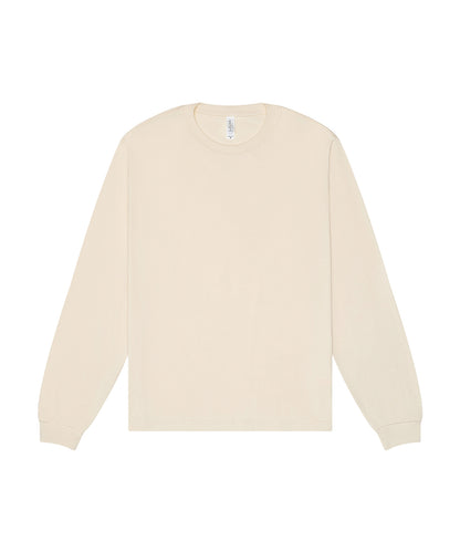 T-shirt manches longues boxy personnalisé – Naturel – vue de face
