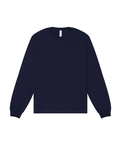 T-shirt manches longues boxy personnalisé – Marine – vue de face