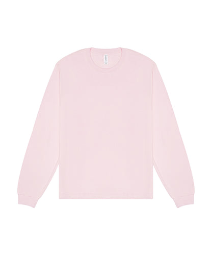 T-shirt manches longues boxy personnalisé – Rose pâle – vue de face