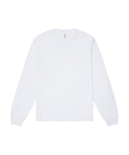 T-shirt manches longues boxy personnalisé – Blanc – vue de face