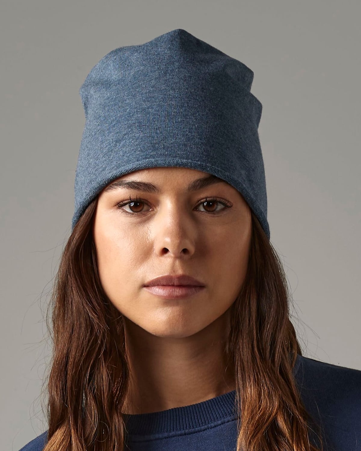 Bonnet jersey coton bleu jean porté