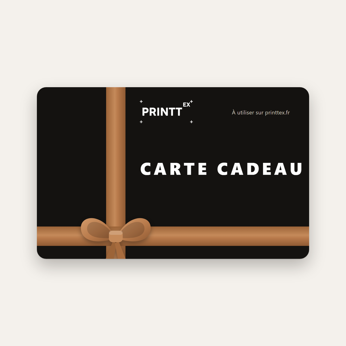 Carte cadeau Printtex avec ruban, à offrir pour personnaliser un vêtement