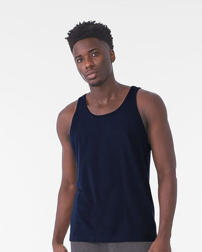Débardeur homme coton marine porté