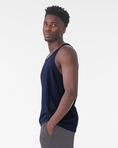 Débardeur homme coton marine porté