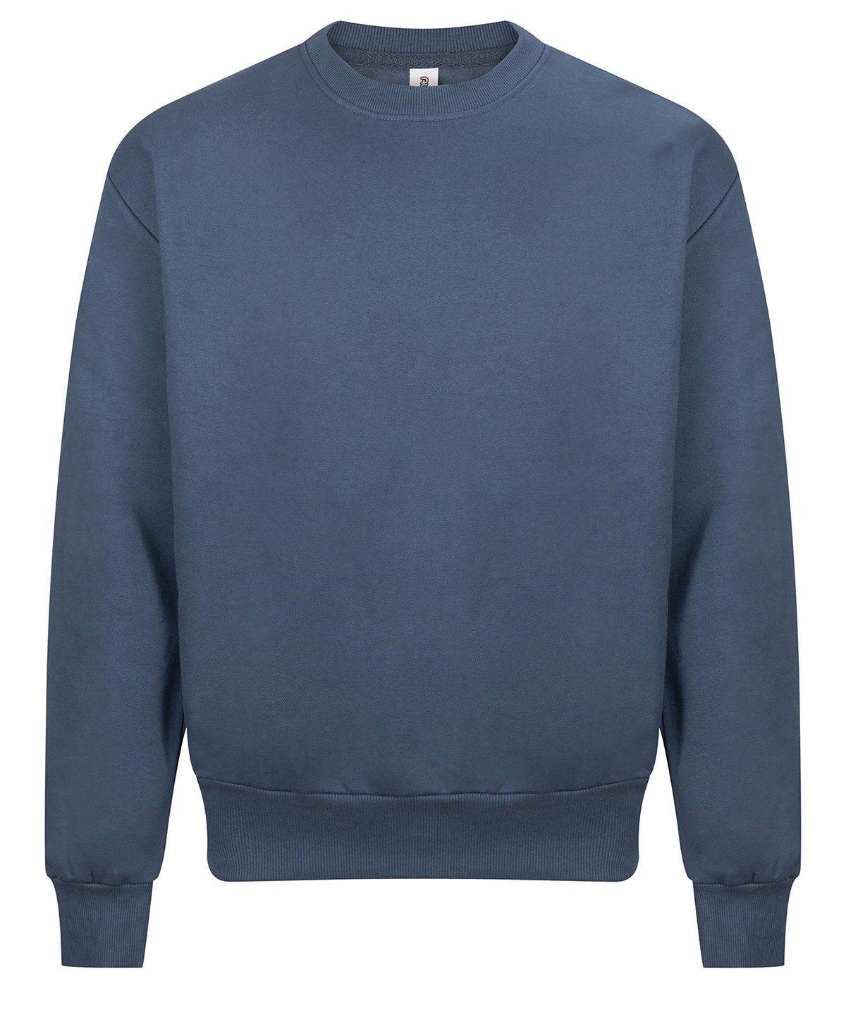 Sweat col rond épais oversize 440 g personnalisé – Bleu gris – vue de face