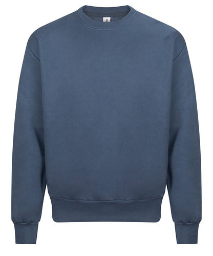 Sweat col rond épais oversize 440 g personnalisé – Bleu gris – vue de face