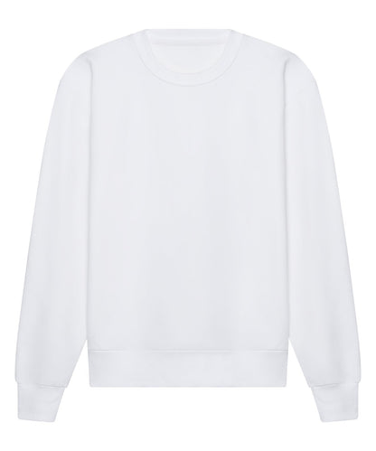 Sweat col rond épais oversize 440 g personnalisé – Blanc – vue de face