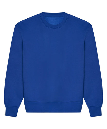 Sweat col rond épais oversize 440 g personnalisé – Bleu roi – vue de face