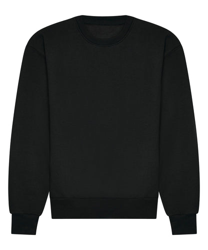 Sweat col rond épais oversize 440 g personnalisé – Noir – vue de face