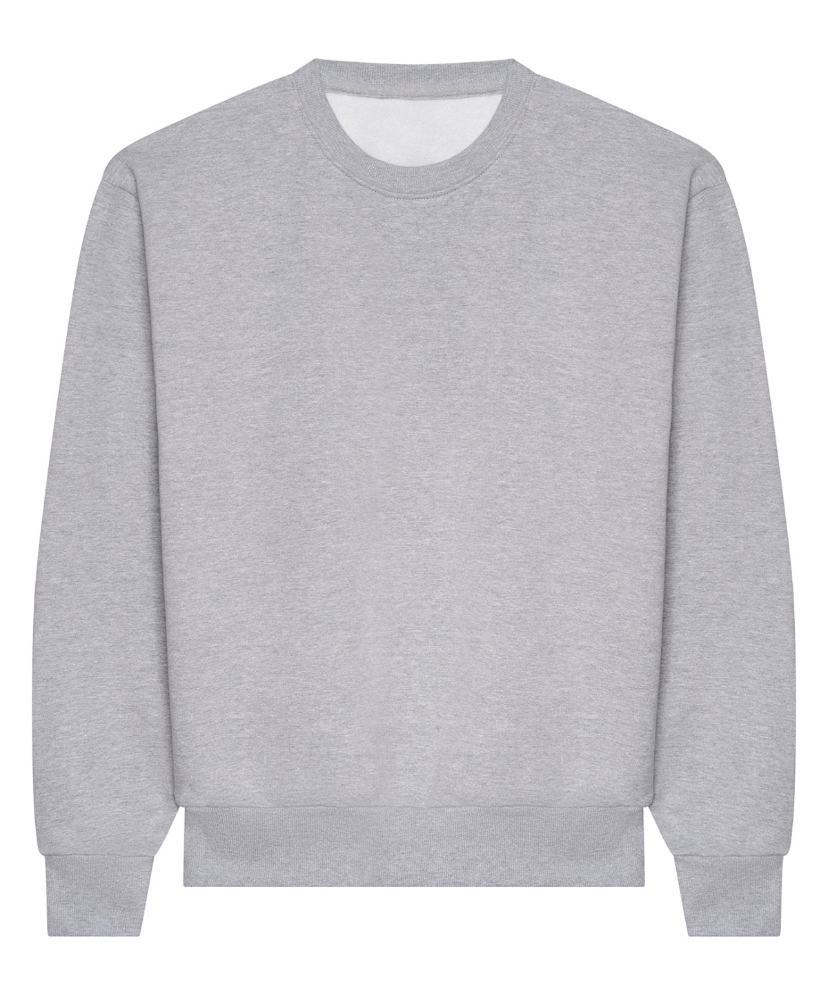 Sweat col rond épais oversize 440 g personnalisé – Gris chiné – vue de face