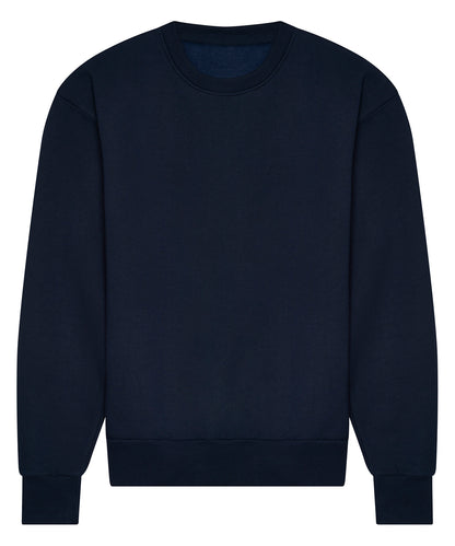 Sweat col rond épais oversize 440 g personnalisé – Marine – vue de face