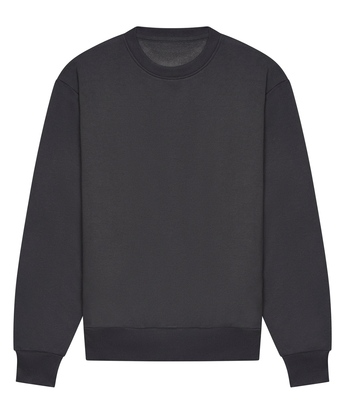 Sweat col rond épais oversize 440 g personnalisé – Charbon – vue de face