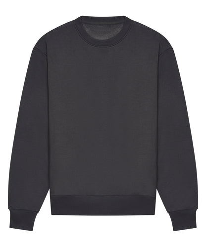 Sweat col rond épais oversize 440 g personnalisé – Charbon – vue de face