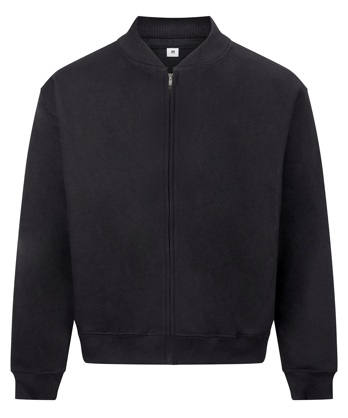 Sweat bomber épais 440 g personnalisé – Noir – vue de face