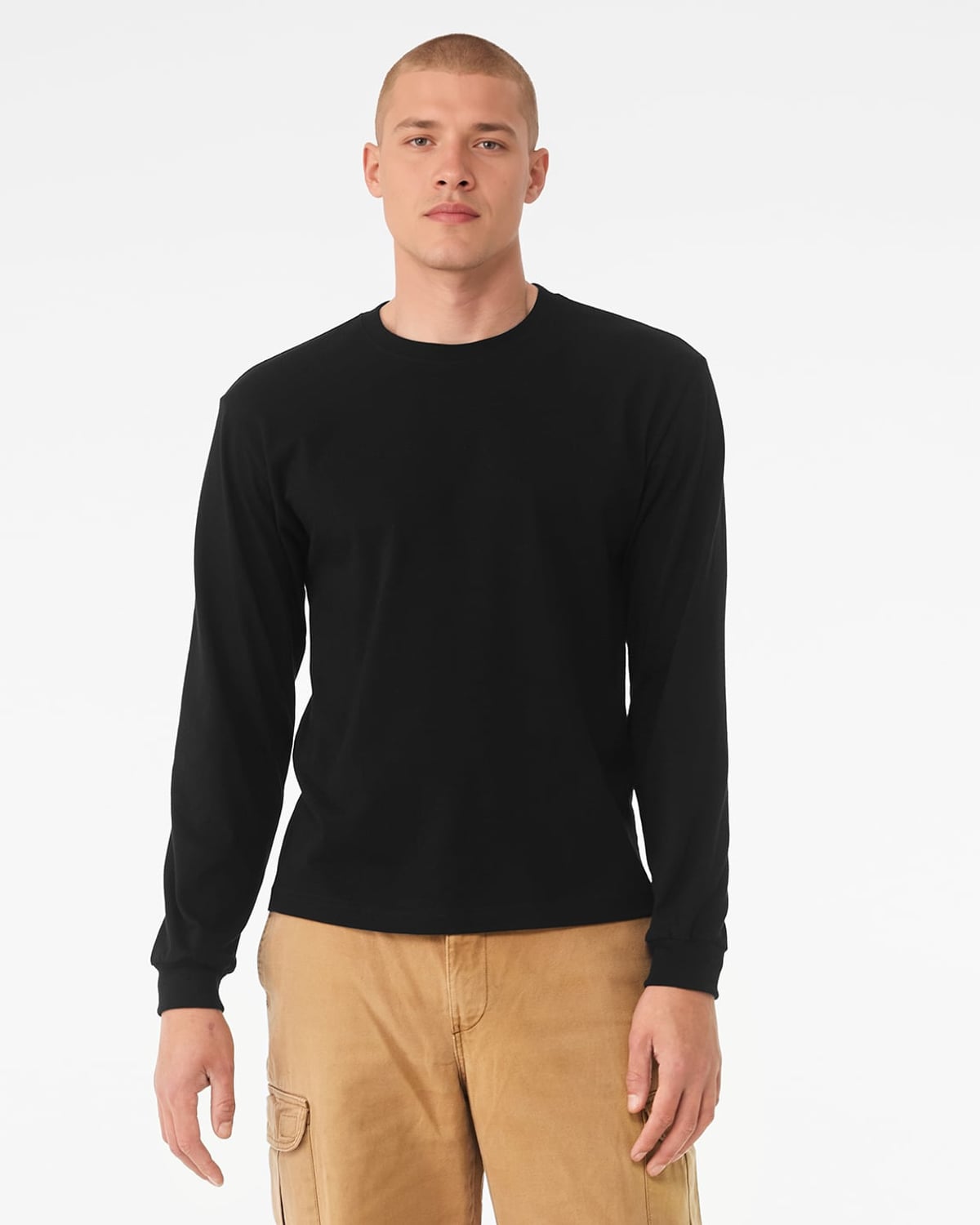 T-shirt manches longues boxy noir porté