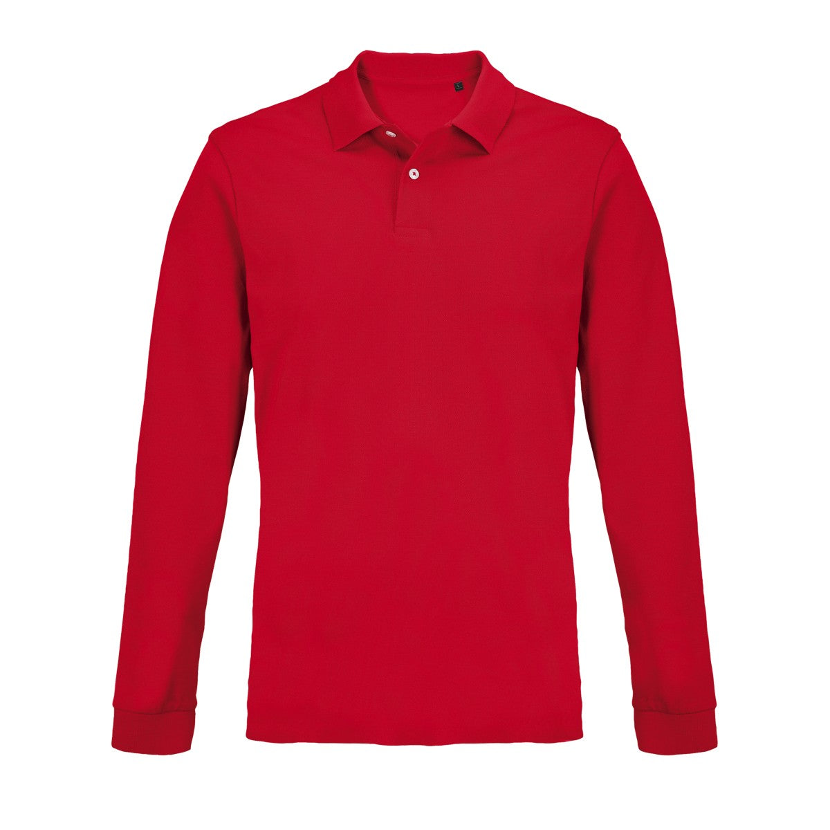Polo manches longues piqué Rouge