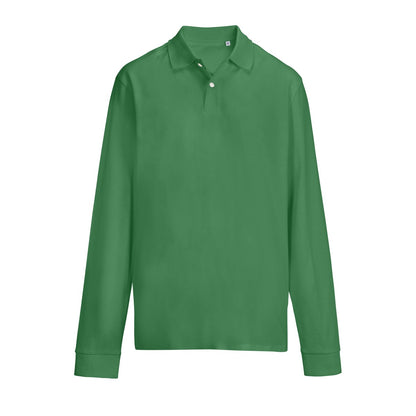 Polo manches longues piqué Vert prairie