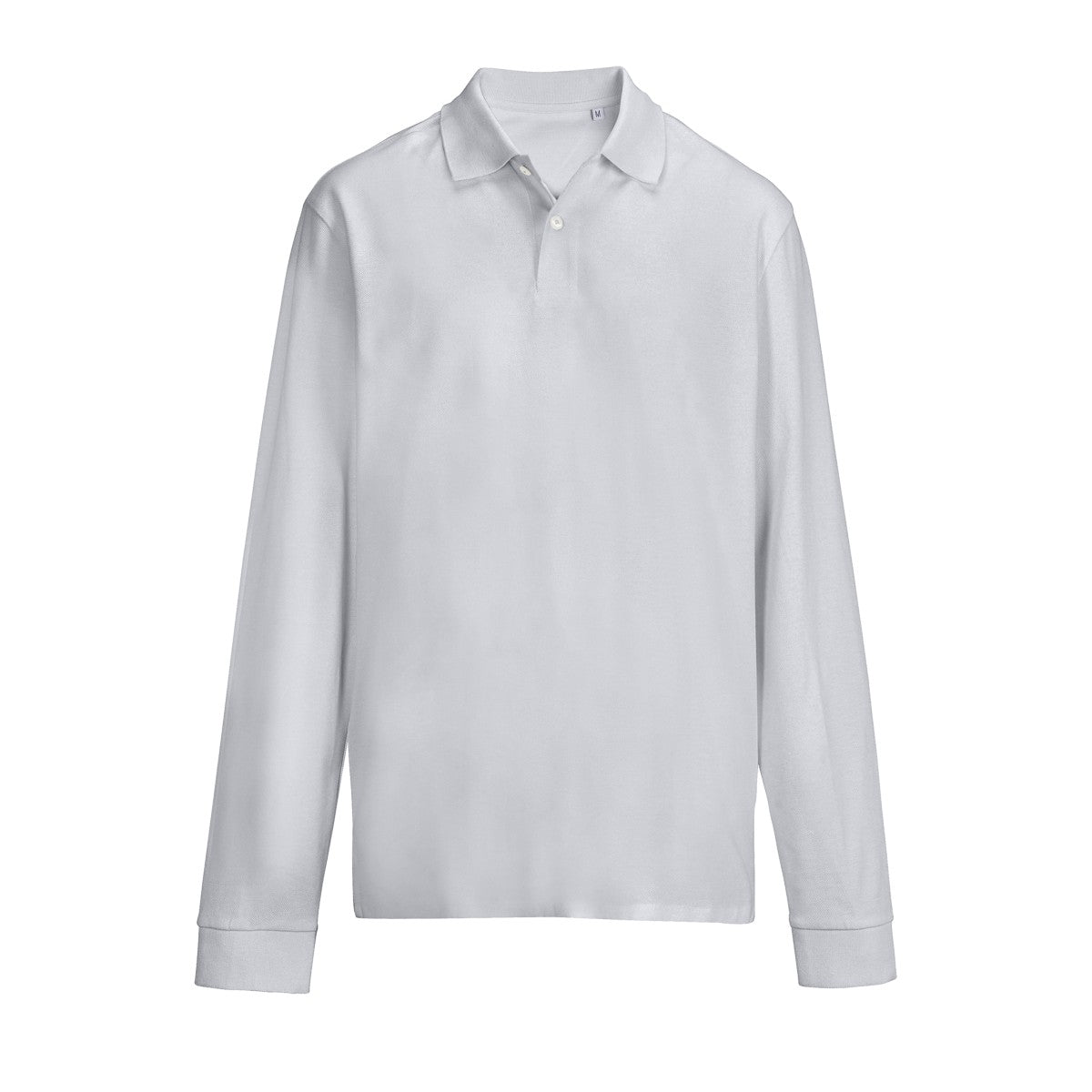 Polo manches longues piqué Gris clair