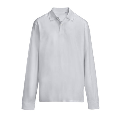 Polo manches longues piqué Gris clair