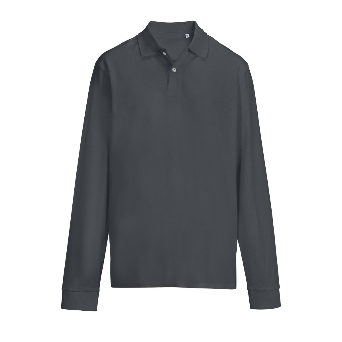 Polo manches longues piqué Gris souris