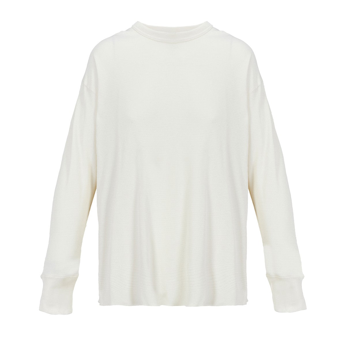 T-shirt thermal gaufré manches longues Naturel