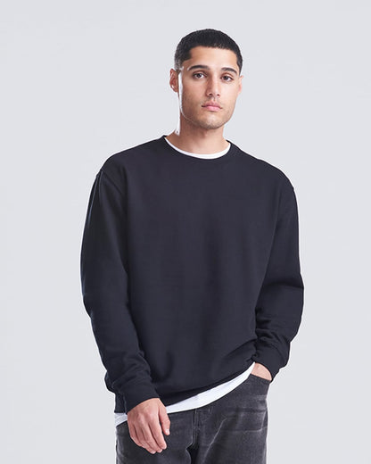 Sweat col rond 280 g noir porté