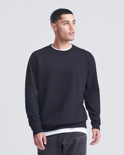 Sweat col rond 280 g noir porté