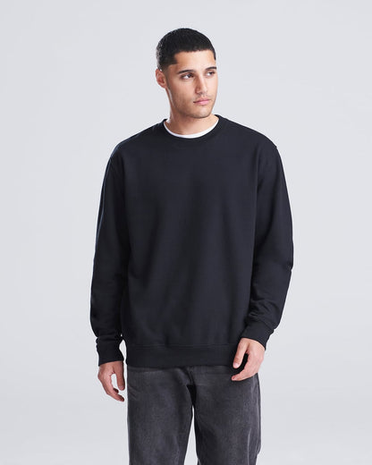 Sweat col rond 280 g noir porté