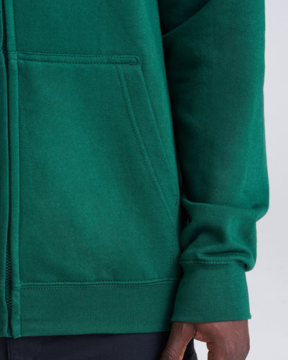 Zip hoodie classique 280 g vert bouteille porté